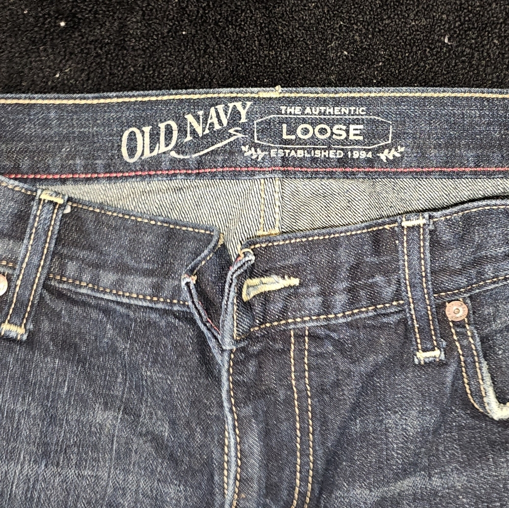 Vintage Old Navy Men's Loose Fitted Jeans 33x30 - Picture 3 of 5